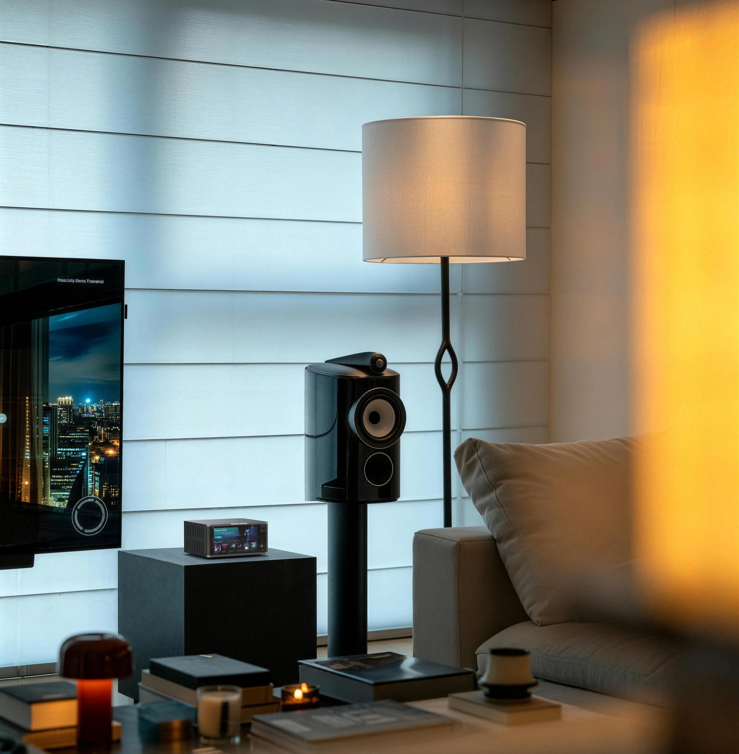 ZiiZOO AIO70 with speakers in a modern living room